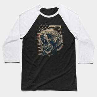 Grizzly Bear Footprints Baseball T-Shirt